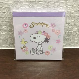 スヌーピー(SNOOPY)のNo.353スクエアメモ帳【スヌーピー/フラワービーグルPU】(ノート/メモ帳/ふせん)