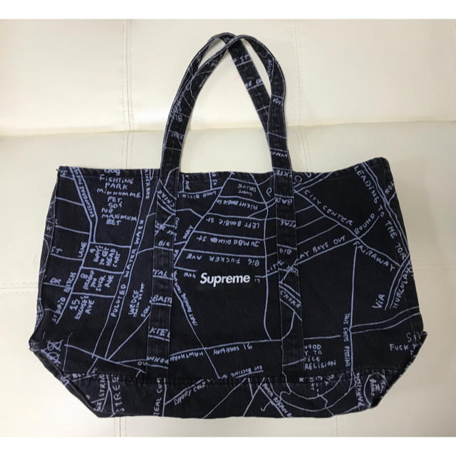 バッグ【正規品】Supreme Gonz Map Denim Tote ブラック