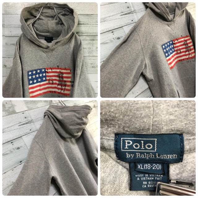 Ralph Lauren(ラルフローレン)のRALPH LAUREN ☆アメリカ国旗 星条旗 スウェット パーカー 90s メンズのトップス(パーカー)の商品写真