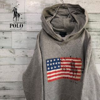 ラルフローレン(Ralph Lauren)のRALPH LAUREN ☆アメリカ国旗 星条旗 スウェット パーカー 90s(パーカー)