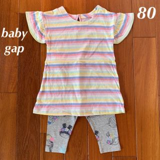 ベビーギャップ(babyGAP)の新品☆babygap☆ワンピース＆7分丈レギンス☆80㎝(ワンピース)