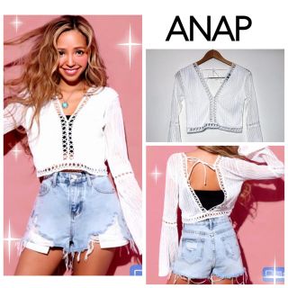 アナップ(ANAP)のレースフレアスリーブトップス　ナルシス LAMIA ZARA ENVYM(カットソー(長袖/七分))