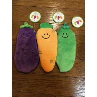 野菜　ベジタブル ポーチ 筆記用具入れ　なすにんじんえだまめ　完売(知育玩具)