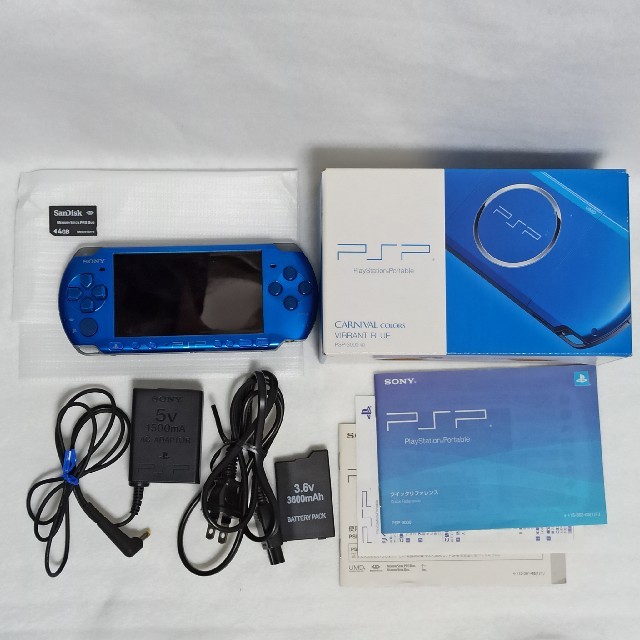 ゲームソフト/ゲーム機本体psp3000 本体　VIBRANT BLUE　ブルー　美品