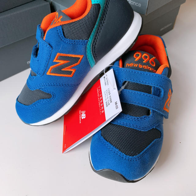 New Balance(ニューバランス)の16.0 新品 ニューバランス スニーカー 996 ブルー オレンジ キッズ キッズ/ベビー/マタニティのキッズ靴/シューズ(15cm~)(スニーカー)の商品写真