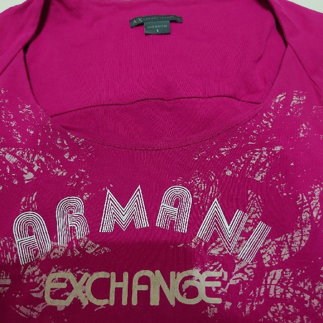 ARMANI EXCHANGE(アルマーニエクスチェンジ)のA/Xアルマーニエクスチェンジ長袖TシャツピンクSレディース レディースのトップス(Tシャツ(長袖/七分))の商品写真