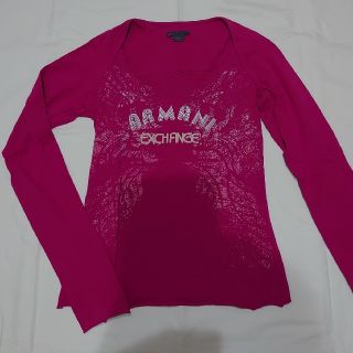 アルマーニエクスチェンジ(ARMANI EXCHANGE)のA/Xアルマーニエクスチェンジ長袖TシャツピンクSレディース(Tシャツ(長袖/七分))