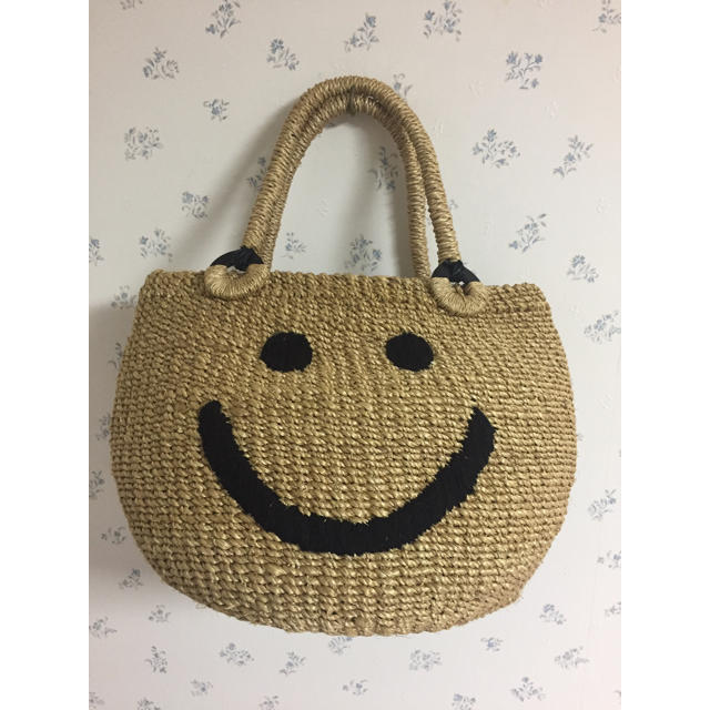 レディースa-jolie アジョリー スマイル刺繍かごバッグ