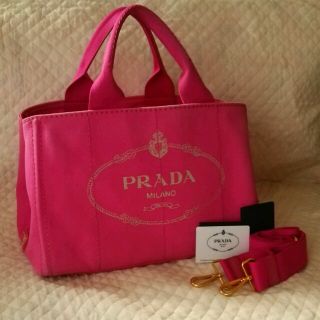 プラダ(PRADA)のプラダ カナパ ピンク Mサイズ バッグ(トートバッグ)