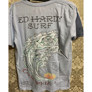 エドハーディー(Ed Hardy)のエドハーディー Ed Hardy 正規品 水色Tシャツ レディース　Mサイズ(Tシャツ(半袖/袖なし))