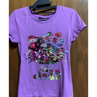 エドハーディー(Ed Hardy)のエドハーディー  パープル　KittyコラボTシャツ レディース XSサイズ(Tシャツ(半袖/袖なし))