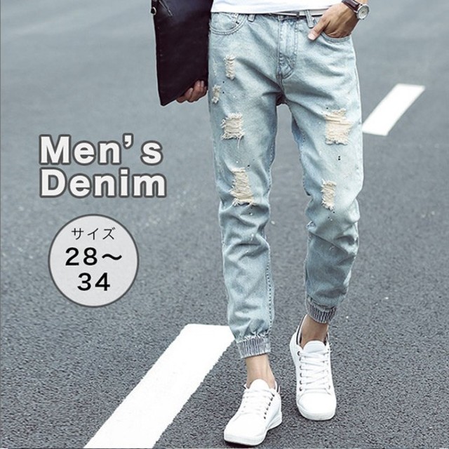 メンズデニムパンツ ダメージデニムジーンズ 【32サイズ】 メンズのパンツ(デニム/ジーンズ)の商品写真