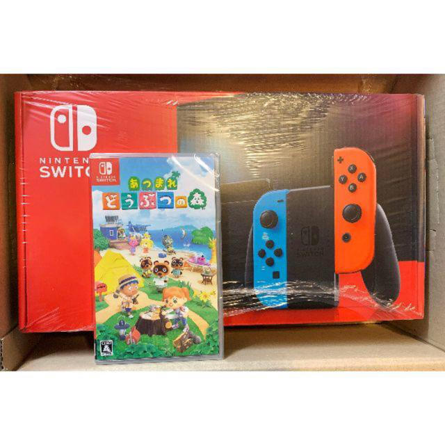 新品 新型 任天堂 switch スイッチ ネオン どうぶつの森 セット