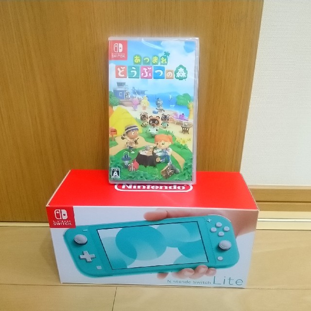 Nintendo Switch(ニンテンドースイッチ)のNintendo Switch Lite ターコイズ あつまれどうぶつの森セット エンタメ/ホビーのゲームソフト/ゲーム機本体(携帯用ゲーム機本体)の商品写真