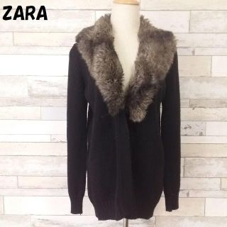 ザラ(ZARA)の【人気】ZARA/ザラ ファー付き襟ニットカーディガン USサイズM レディース(カーディガン)