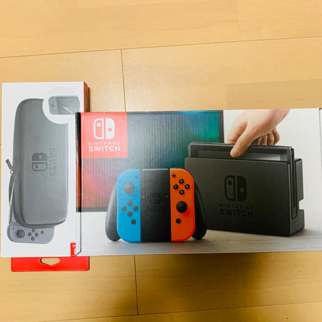 Nintendo Switch ネオンブルー　ケース付スイッチ