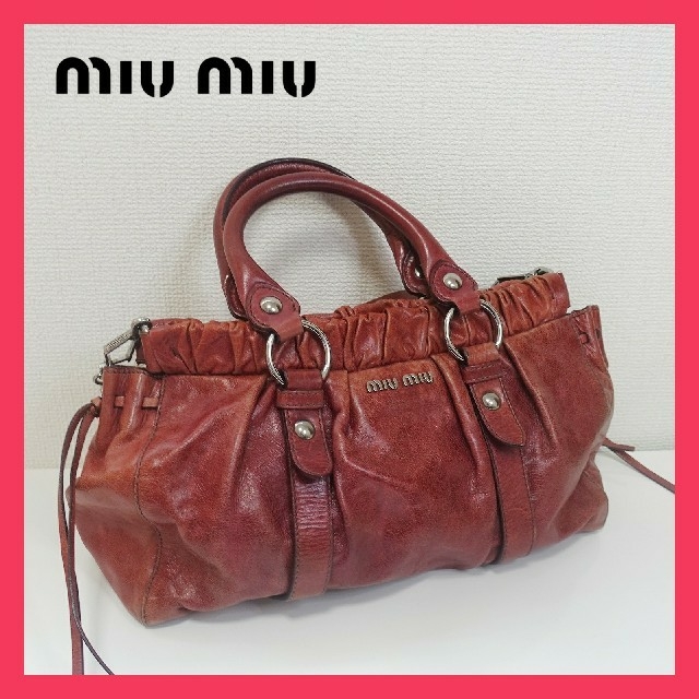 MIUMIU レザー ハンドバッグ ショルダーバッグ RT0383 2way