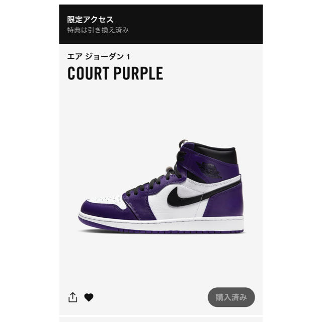 NIKE(ナイキ)のTs様専用　Air Jordan 1 Court Purple メンズの靴/シューズ(スニーカー)の商品写真