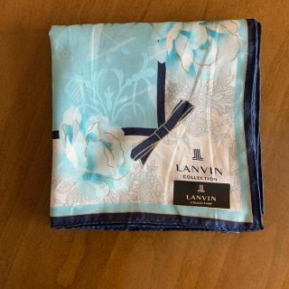 ランバンコレクション(LANVIN COLLECTION)のランバン ハンカチ シルク 花柄　リボン(ハンカチ)