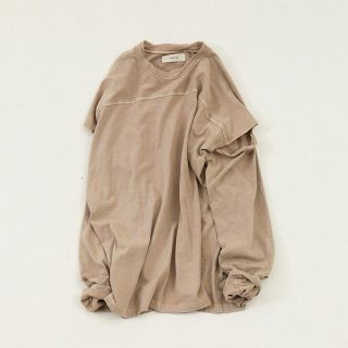 トゥデイフル(TODAYFUL)のTODAYFUL Sleeve Slit Long T-Shirts  ベージュ(カットソー(長袖/七分))