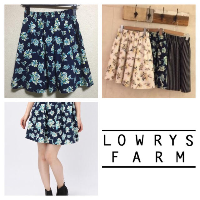 LOWRYS FARM(ローリーズファーム)の☆極美品☆ネイビー☆花柄スカート☆ レディースのスカート(ひざ丈スカート)の商品写真