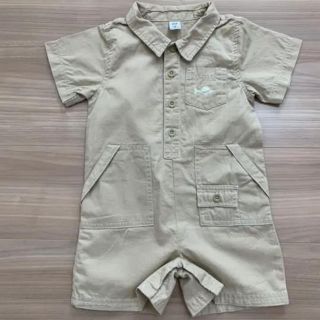 ギャップキッズ(GAP Kids)のGAP 80ｻｲｽﾞ ｶﾊﾞｰｵｰﾙ ﾛﾝﾊﾟｰｽ ｷﾞｬｯﾌﾟ 作業服風(ロンパース)