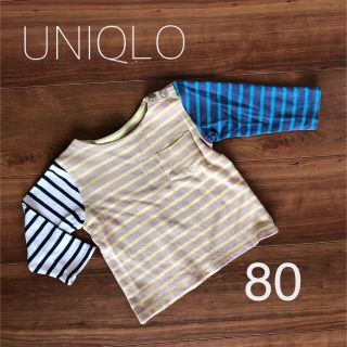 ユニクロ(UNIQLO)のユニクロ　トップス　長袖　ボーダー　80(シャツ/カットソー)