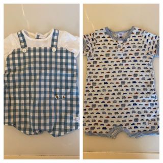 プチバトー(PETIT BATEAU)のeri様専用　プチバトーロンパース2枚セット(ロンパース)