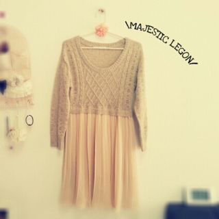 マジェスティックレゴン(MAJESTIC LEGON)の\　knit *プリーツワンピース　/(ひざ丈ワンピース)