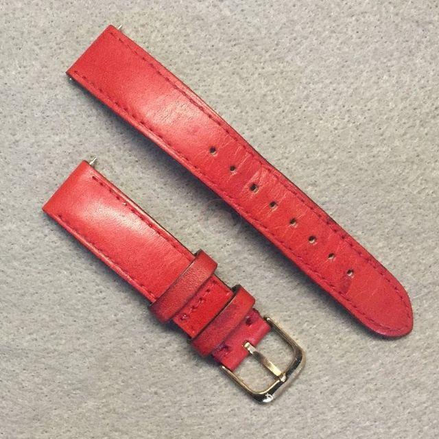 KNOT(ノット)のKnot 腕時計 本革 赤 栃木レザー ストラップ ベルト バンド 幅18mm レディースのファッション小物(腕時計)の商品写真