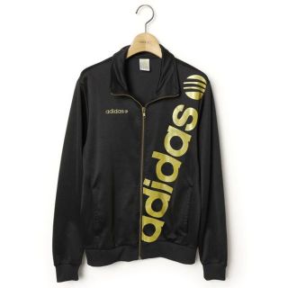 アディダス(adidas)の☆adidas アディダス ビッグロゴ ジャージ ブルゾン/メンズ/Ｓ☆黒×金(ジャージ)