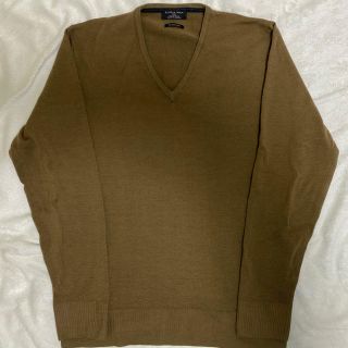 ザラ(ZARA)の美品　ZARA薄手ブラウンＶネックセーターウール100%(ニット/セーター)