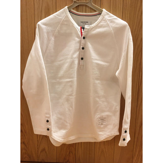 トムブラウン(THOM BROWNE)のトムブラウン　ロンT 白　ホワイト　サイズ1(Tシャツ/カットソー(七分/長袖))