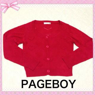 ページボーイ(PAGEBOY)の美品PAGEBOY＊ハート柄カーディガン(カーディガン)