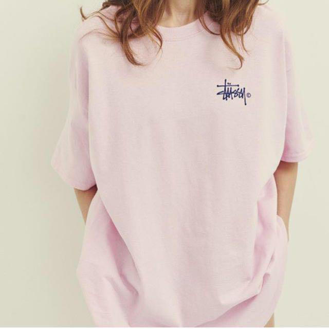 stussy women 大人気!オーバーTシャツ ピンク | フリマアプリ ラクマ