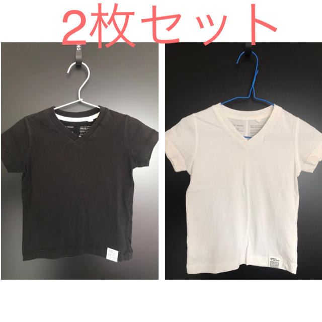 AZUL by moussy(アズールバイマウジー)の2枚組　AZUL by moussy キッズ　Vネック　Tシャツ キッズ/ベビー/マタニティのキッズ服男の子用(90cm~)(Tシャツ/カットソー)の商品写真