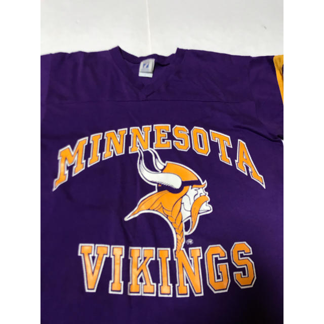 バイキングス VIKINGS フットボールシャツ LOGO7 ロゴ7 USA製 メンズのトップス(Tシャツ/カットソー(七分/長袖))の商品写真