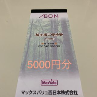 イオン　マックスバリュ　株主優待券　5000円分(ショッピング)