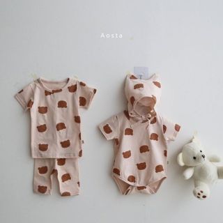 コドモビームス(こども ビームス)のkumakuma rompers ◆white L◆ラスト1点(ロンパース)