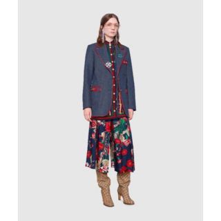 グッチ(Gucci)の【GUCCI】美品　スプリングブーケシルクプリーツパンツ(キュロット)