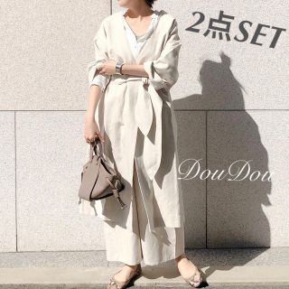 ドゥドゥ(DouDou)の2点SET¥42900【DouDou】ヘリンボーンガウンコートセットアップ (セットアップ)