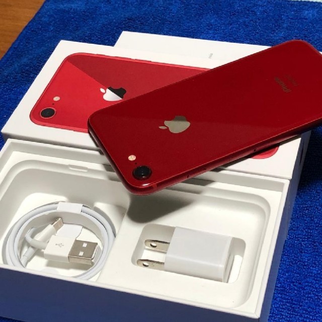 ★超綺麗★iphone8 64GB   RED  SIMフリー１年SIMフリー端末付属品