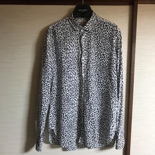 トップスサンローランパリ 13SS 311386 YUP36 ベイビーキャット総柄長袖シャツ メンズ 39