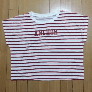 ジーユー(GU)のGU Tシャツ　ボーダー　Sサイズ　赤＆白(Tシャツ(半袖/袖なし))