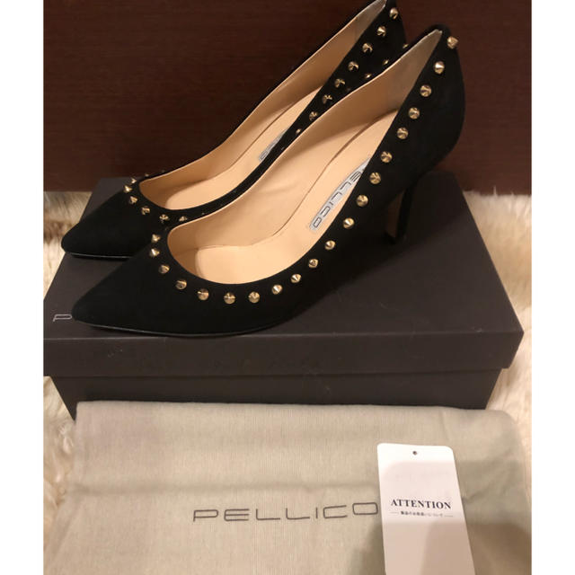 PELLICO(ペリーコ)の富岡佳子さん着用★plage特注★PELICOスタッズパンプス(ブラック) レディースの靴/シューズ(ハイヒール/パンプス)の商品写真