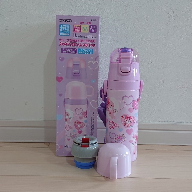 ぼんぼんりぼん(ボンボンリボン)のぼんぼんリボン 新品 超軽量 2wayステンレスボトル 470ml キッズ/ベビー/マタニティの授乳/お食事用品(水筒)の商品写真