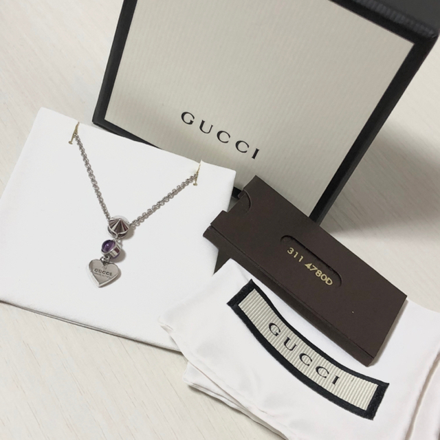 Gucci(グッチ)のGUCCI ネックレス アメジスト ハート レディースのアクセサリー(ネックレス)の商品写真