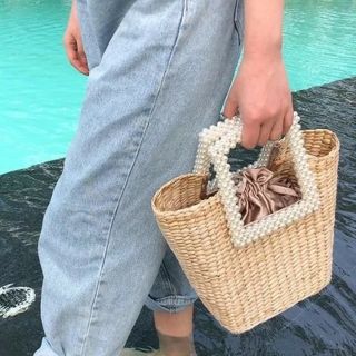 ザラ(ZARA)の＊パール＊かごバッグ(かごバッグ/ストローバッグ)