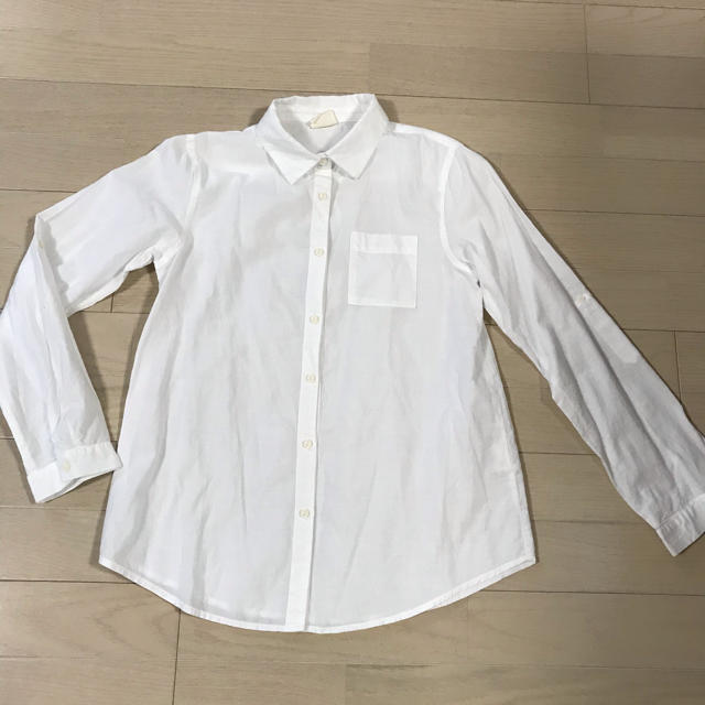 ZARA KIDS(ザラキッズ)の白シャツ　ZARA kids キッズ/ベビー/マタニティのキッズ服女の子用(90cm~)(ブラウス)の商品写真