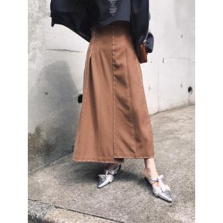 アメリヴィンテージ(Ameri VINTAGE)のAmeri✩*॰stitch panel skirt /camel(ロングスカート)